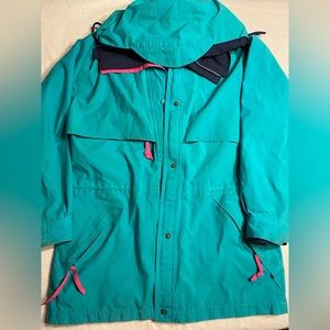 Vintage Eddie Bauer gore-tex teal/hot pink windbreaker/rain coat
